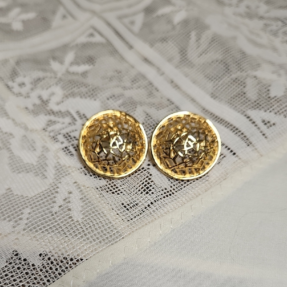 Elegant Gold-Tone Stud Earrings
